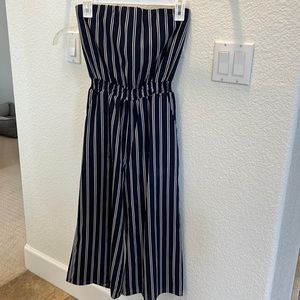 Navy striped jumpsuit